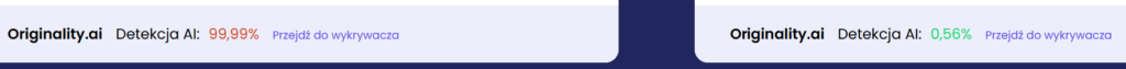 wynik detekcji AI w ReWriterze Senuto